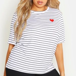 Stripped Tee with Heart